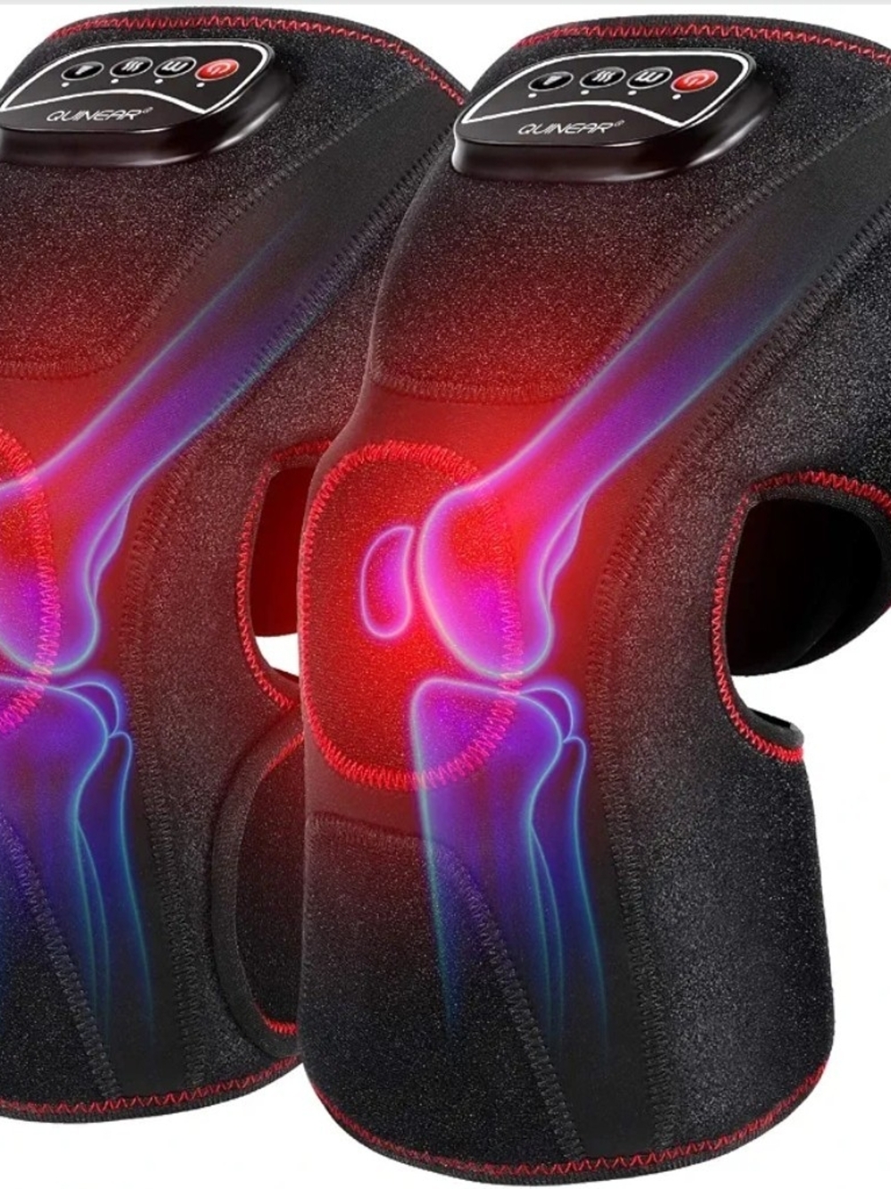 QUINEAR Knee Massager Air Compression Heating Wrap Pain Relief 3 Modes 3 Levels